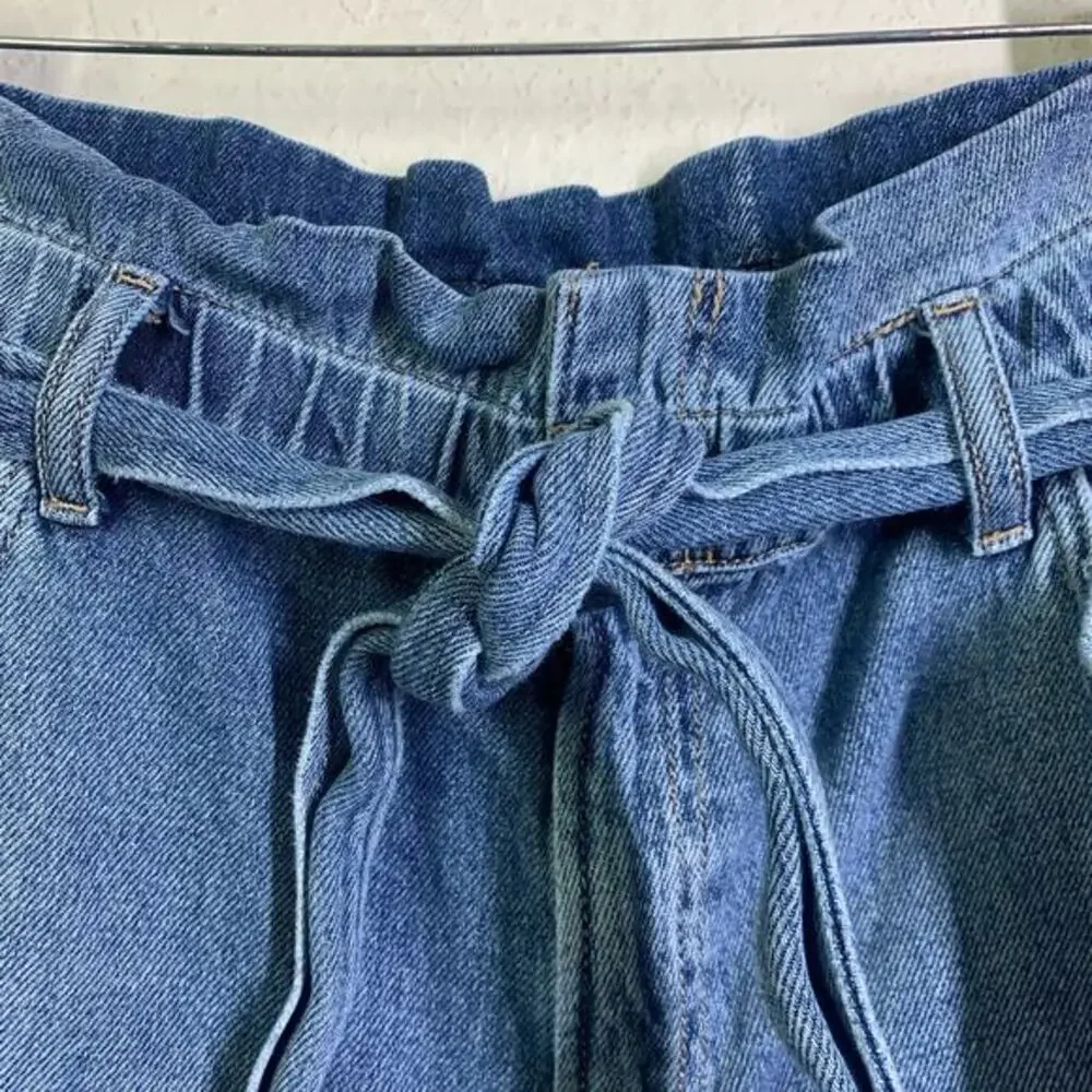 JOE'S JEANS Shorts 32 Paper Bag High Rise Elastic Waist Soft‎ Denim Zip Fly